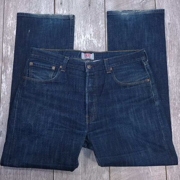 Levis Jeans Mens 34x30 Blue 501 XX Original Straight Leg Button Fly Denim Pants - Picture 4 of 10
